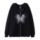 thumbnail image 2 of Dark hip hop gótico Harajuku Y2k estampado de mariposa cremallera Sudadera con capucha hombres y mujeres Harajuku chaqueta sudadera, 2 of 4