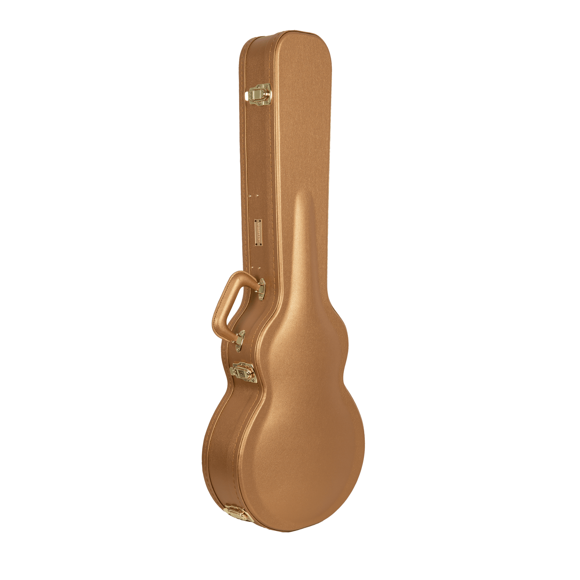 Crossrock Designer Series- Wooden Case for Les Paul Electric Guitar- Security Lock, Metal Feet, Storage Space- Luxury Gold
