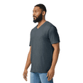 thumbnail image 4 of Gildan Men's V-Neck Short Sleeve T-Shirt Softstyle Casual Shirt, M Size, Dark Heather Color Tees, Single Pack, 4 of 5