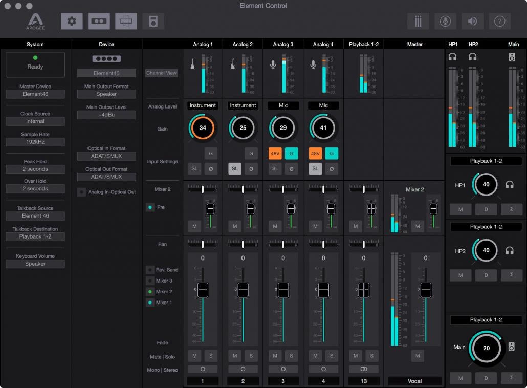 Apogee Element 46 Thunderbolt Audio Interface for Mac - Walmart.com