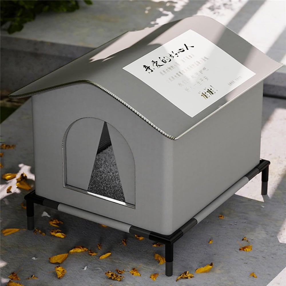 Sugagale Outdoor Cat House Waterproof, Cat Shelter for Outside Cats, Weatherproof Feral Cat House for Backyard Garage Porch, Insulated Foldable Cat House Outdoor