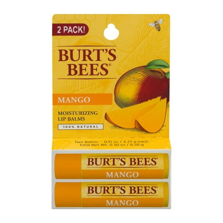 Burt's Bees Baume à lèvres Moisiturizing Mango - 2 Pk, 0,15 OZ