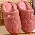 thumbnail image 4 of Xfvqtps Mens and Womens Furry Slippers Fluffy Plush Solid Color Simplicity Thick Bottom Soft Sole Comfortable Non-Slip Warm Winter Home Slippers Watermelon Red, 4 of 5