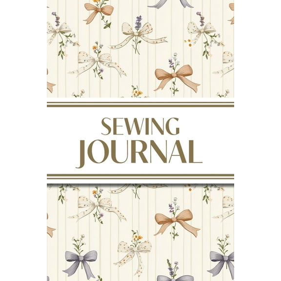 Sewing Journal (Orange and Purple Bows with Wildflowers on Cream Background): 6"x9" Sewing Lover's Diary; Keep Your Patt, (Paperback)