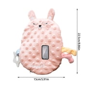 Sleep Soothing Plush Pad 3 Adjustable Vibration Modes Cartoon Bunny Calming Cushion with Teething Ring