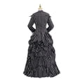 thumbnail image 5 of Women Gothic Steampunk Black Striped Rococo Dress Skellington Costume, 5 of 11