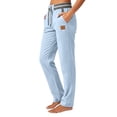 thumbnail image 3 of qolati Sweatpants for Women Lightweight Loose Fit Cotton Linen Work Trousers Casual Drawstring Elastic Waist Straight Leg Lounge Pants with Pockets Light Blue L, 3 of 7