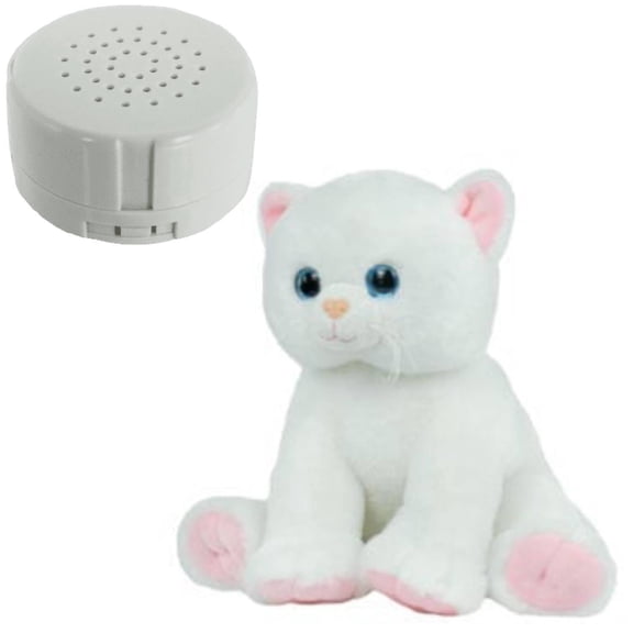 White Kitty Valentine's Day 8 inch Plush with Recorder Eco-Friendly Stuffed Animal for Kids
