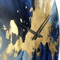 thumbnail image 5 of Designart "Deep Blue and Gold Strokes V III" Fractals Oversized Wall Clock, 5 of 5