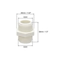 thumbnail image 2 of Unique Bargains PVC Pipe Fitting,Hex Nipple,G3/4 x G3/4 Male Thread Adapter Connector 5pcs, 2 of 3