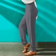 thumbnail image 4 of Moda Mujer Verano Casual Suelto Algodón Y Lino Bolsillo Sólido Pantalones Pantalones Odeerbi ODB-6, 4 of 7