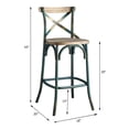 thumbnail image 5 of Miekor Furniture Antique Turquoise and Antique Oak Bar Stool with Cross Back 01416, 5 of 5