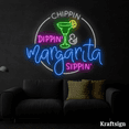 thumbnail image 2 of Craftnamesign Chippin Dippin Margarita Sippin Neon Sign, Bar Club Decor, 2 of 4