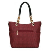MKF Collection Kissaten Shoulder Bag for Women, Vegan Leather Handbag Purse Top-Handle Crossbody Bag Tote Bag by Mia K