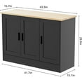 thumbnail image 2 of Anystyle 43.3”W Black 3 Door Buffet Cabinet, Coffee Bar with Adjustable Shelf, Kitchen Sideboard for Living Room, Kitchen, 2 of 14