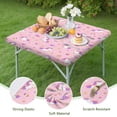 thumbnail image 4 of Pink Cartoon Unicorn Dessert Pattern Square Fitted Tablecloth with Elastic Edge,Square Table Cover,Washable Elastic Table Cover for Home Kitchen Party Decor 36"x36", 4 of 6