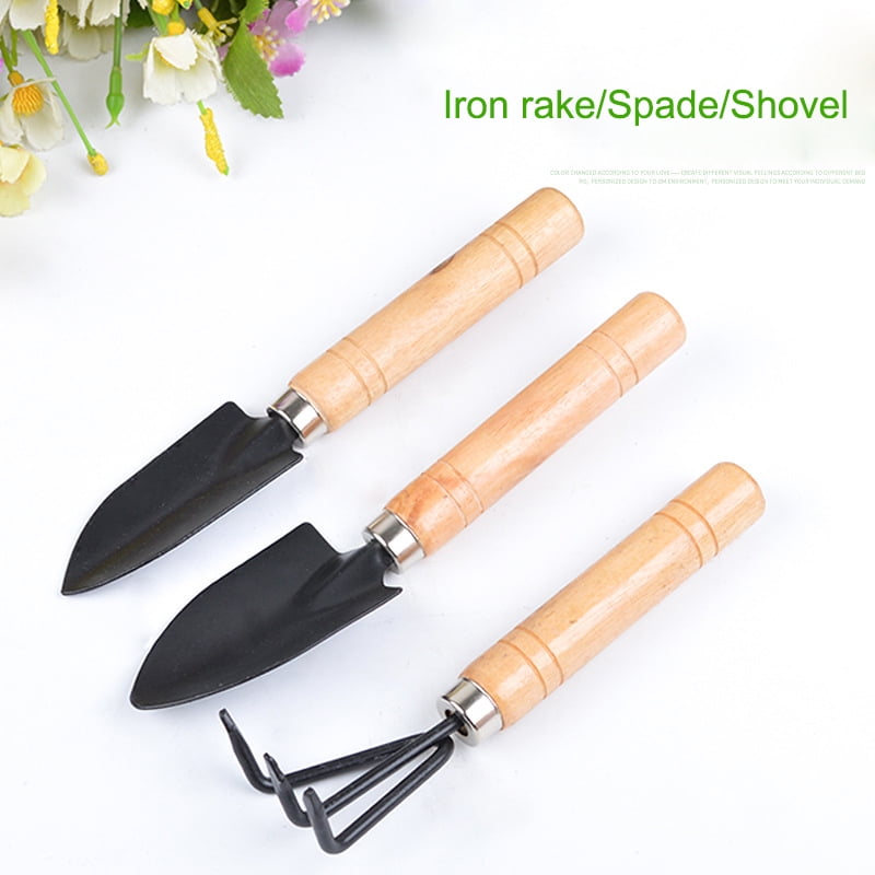 3pcs Mini Gardening Plant Pot Gardening Tools Small Durable Shovel Rake Spade