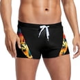 thumbnail image 4 of Men's Square Leg Swim Briefs Tight Swim Trunks Swimsuit Athletic Bathing Suit Swimwear with Liner Drawstring Hawaii Print Swim Bottoms 2026 Summer Beach Vacation Outfits, 4 of 5