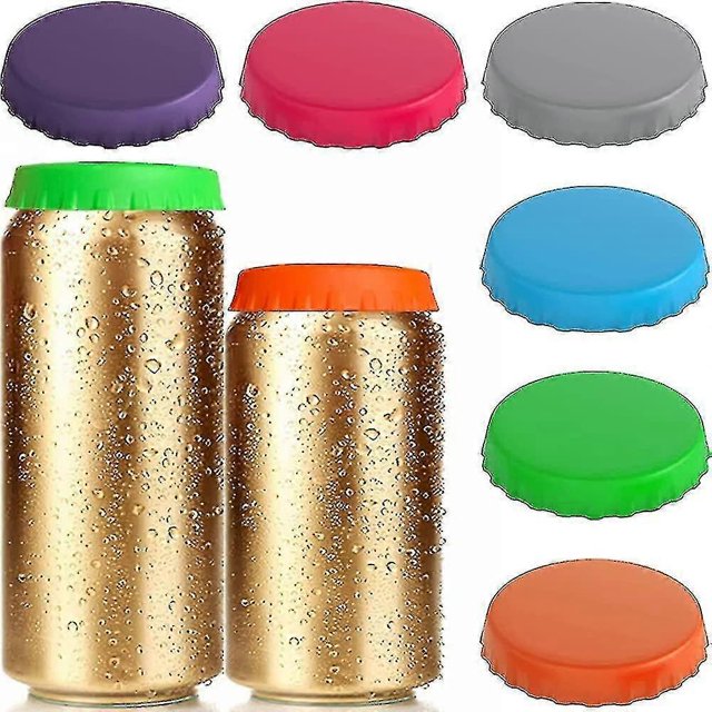 Soda Can Lids, 6-pack Reusable Silicone Can Covers For Soda/beverage/beer, Fits Standard Soda Cans (multicolored)