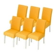 thumbnail image 1 of QUTETN - Juego de 6 fundas elásticas para sillas de comedor, extraíbles, lavables, de licra suave, para cocina, hotel, mesa de banquete, color dorado, 1 of 5
