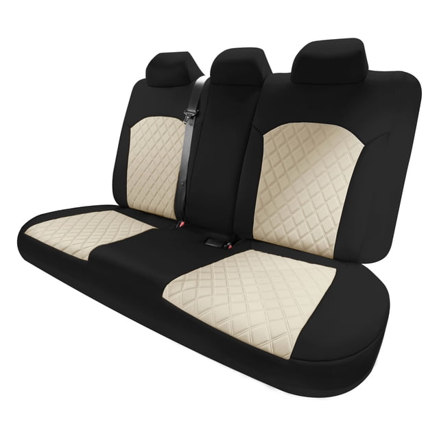 For 2019-2024 Kia Forte FH Group Neoprene Custom Fit Waterproof Car Seat Covers - Rear Set Beige