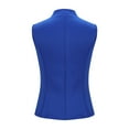 thumbnail image 6 of Waistcoat for Women Button Down Dressy Suit Jacket Notched V Neck Business Office Vest Lightweight Loose Sleeveless Blazer Casual Blue M, 6 of 7