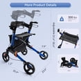 thumbnail image 4 of Mobility walker Foldable Rollator Walker with 6 levels of Adjustable Seat 8 Wheels Compact Folding Design Lightweight Mobility Walking Aid suitable for people of different heights, 4 of 10