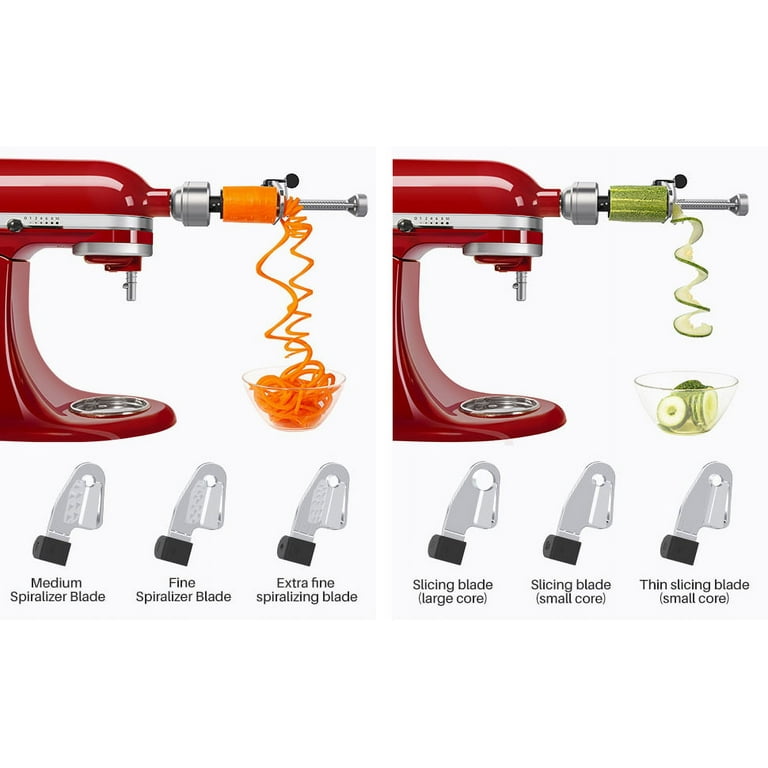 Bestand Spiralizer Attachment (7 Blades) Compatible with KitchenAid Stand  Mixer, Comes with Peel, Core and Slice, Vegetable Slicer (Not KitchenAid  Brand Spiralizer) 