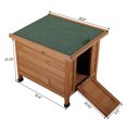 thumbnail image 4 of Senbabe Wooden Small Rabbit Houses, Bunny Cage with Openable Roof, Pet Shelter for Guinea Pig Hamster, Bright Orange, 4 of 8