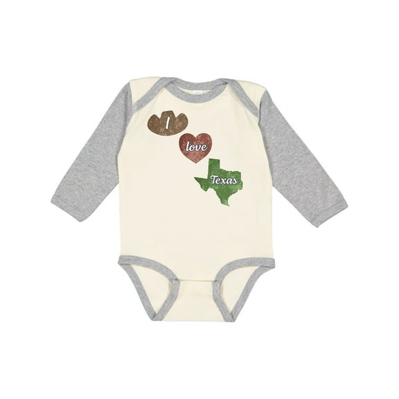 Inktastic I Love Texas Boys or Girls Long Sleeve Baby Bodysuit