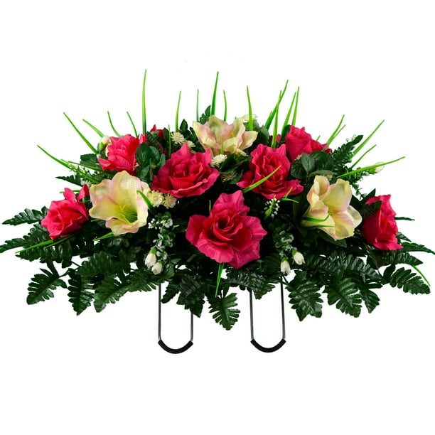 Sympathy Silks Artificial Cemetery Flowers Realistic Outdoor Grave