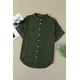thumbnail image 1 of ABPHQTO Camisa vaquera de manga corta con cuello vuelto verde para mujer, 1 of 5