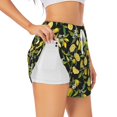 thumbnail image 3 of Lsque Lemon Fruits Flowers Leaves Printed Women's Running Shorts with Liner Pockets,Elastic Quick Dry Workout Athletic Gym Yoga Shorts,Womens High Waist Shorts-X-Large, 3 of 9