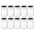 thumbnail image 1 of Frascos de plástico novelinks transparentes de 500 ml con tapas negras, paquete de 10, 1 of 7