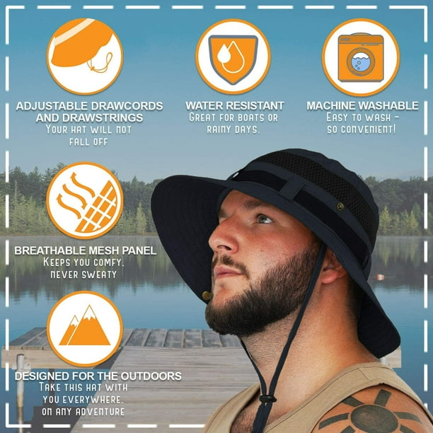 Sun Hat Safari Hat - Wide Bucket Hats Men and Women (Wanderer Series)