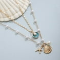 thumbnail image 7 of Gold Sea Shell Charm Necklace Jewelry for Women Summer Boho Seashell Beach Starfish Necklace Fashion Accessories Summer Beach Vacation Clothes Dresses, 7 of 7