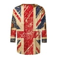 thumbnail image 3 of WREESH Womens Graphic Tees Great Britain Uk Flag T-Shirts 3/4 Sleeve Blouses for Vintage Print Shirt Casual Crew Neck Blouse Tunic Tops Red, 3 of 5
