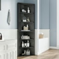 thumbnail image 4 of 68" Tall Corner Bookshelf Bookcase, 6 Tier Corner Shelf with Adjustable Shelf,Freestanding Corner Display Storage Shelf for Living Room, Office, Kitchen, Bath Room,Small Space, Black, 4 of 9
