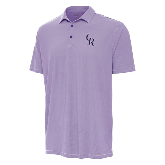 Men's Antigua Purple/White Colorado Rockies Twine Polo