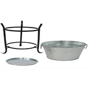 Madhus Collection Oval Galvanized Steel Pebbled Texture Beverage Tub, Rust Proof
