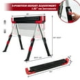 thumbnail image 4 of Costway Cheval-Scie Pliant Lot de 2 Robuste Réglable avec Bras de Support Capacité de 2600 LBS, 4 of 10