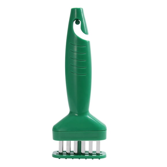 Steak Pork Chop Widen Loose Needle Stainless Steel Tenderizer Steak Maker Plastic Handle Steak Meat Loosening Machine Portable Meat Props with Cover for Home Shop Kitchen (Green)