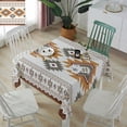 thumbnail image 3 of Southwest Geometric Tablecloth Square Table Cloth 60x60 , Waterproof Tablecloth Outdoor Table Cloth, Western Beige Grey Boho Vintage Wooden Washable Table Cover for Kitchen Dining Party, 3 of 8