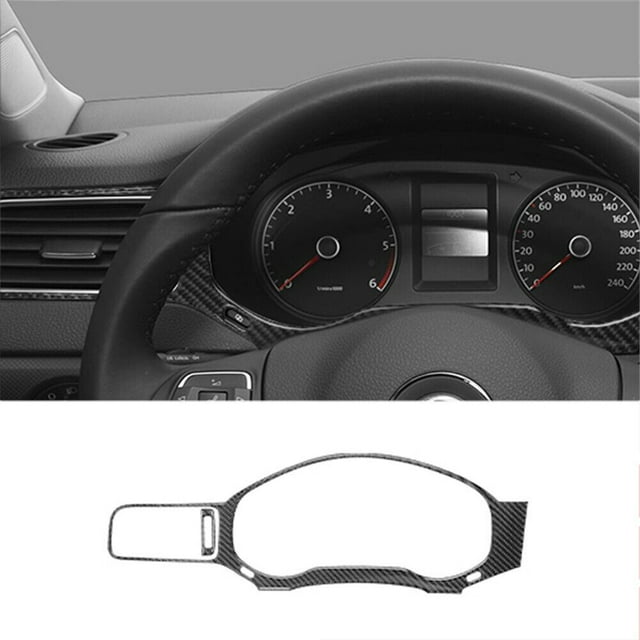 Real Bright Soft Car Interior Carbon Fiber Sticker Decoration2Pcs Carbon Fiber Speedometer Surround Cover For Volkswagen Jetta SedanAuto Car Protection Interior Accessories