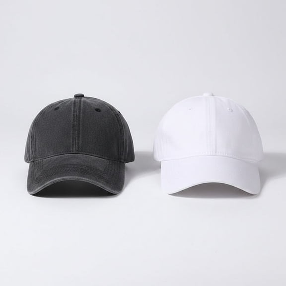 Women's & Men's 2-Pack Plain Baseball Caps - Solid Color Unisex Dad Hats for Casual Daily Wear, Soft Cotton Adjustable Sports Caps (Multi-Color Set)