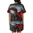 thumbnail image 6 of Rateoe Majestic Red Dragon Pattern Women's Short-Sleeved Pajama Set - 2 Piece Soft and Lightweight Sleepwear Set-XX-Large, 6 of 7