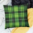 thumbnail image 2 of BANET  Short Plush Pillow Case Soft Pillow Case, St Patricks Day Green Plaid Tartan Decor Home Cushion Covers for Couch/Sofa/Bedroom/Car 20x20in, 2 of 5