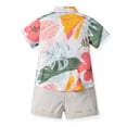 thumbnail image 3 of Big Boy Clothing Sets Short Sleeve Floral Prints Tops Shorts Outdoor Clothes,Light Gray,130, 3 of 6