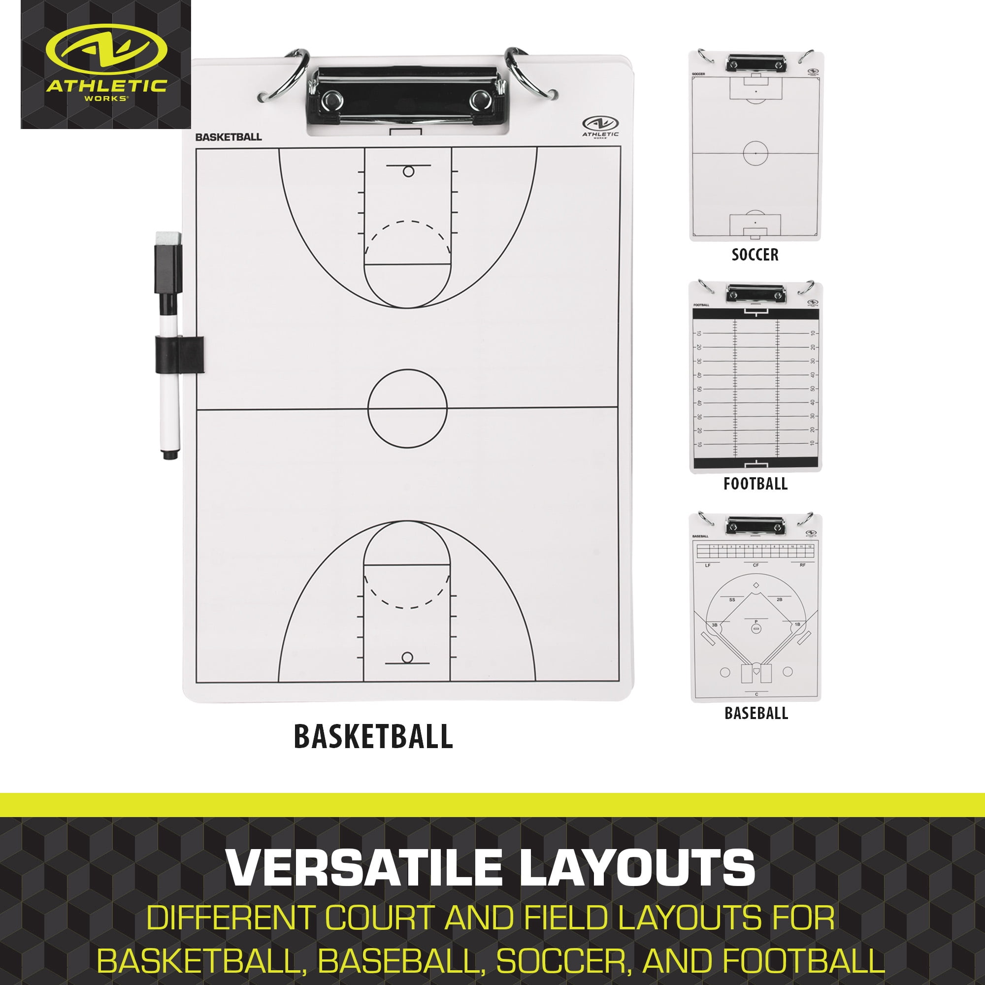Athletic Works Multi Coaching Clip Board, 12.5" x 8.5"