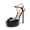 BLACK-PU, variant on Women’s High Platform Heels 5.75'' Stilettos Open Square Toe Heeled Sandals Ankle Strap Sexy Comfort Dress Shoes Wedding Bridal Pumps